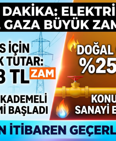 Elektrik ve doğal gaza yüzde 25 zam geldi